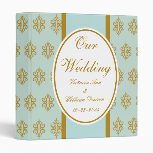 Personalized Vintage Lace Wedding Scrapbook 3 Ring Binder