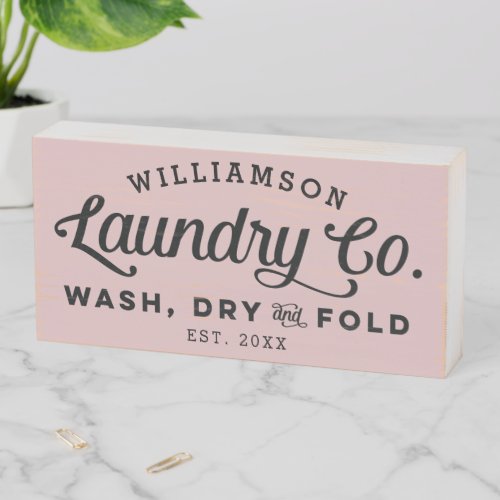 Personalized Vintage Laundry Wash Dry Fold Wooden Box Sign