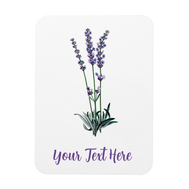 Personalized Vintage Lavender Flower Card Magnet (Vertical)