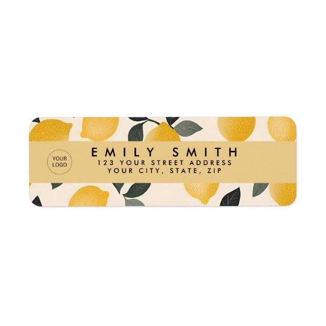 Personalized Vintage Lemons with Green Leaves Label (Front)