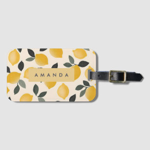 Personalized Vintage Lemons with Green Leaves Luggage Tag