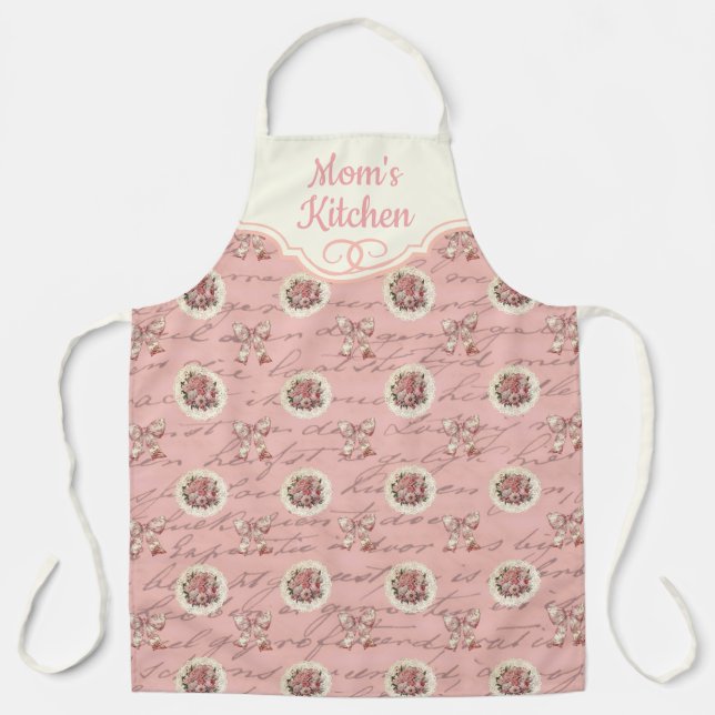 Personalized Vintage Letters Roses  Apron (Front)