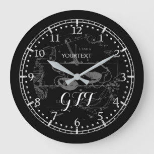 Personalized Vintage Libra Constellation Zodiac Large Clock