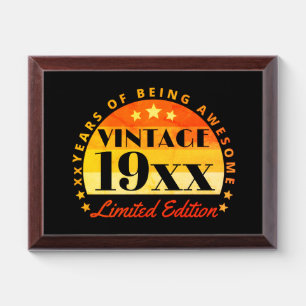 Personalized Vintage Limited Edition Birthday Award Plaque