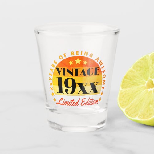 Personalized Vintage Limited Edition Birthday  Shot Glass