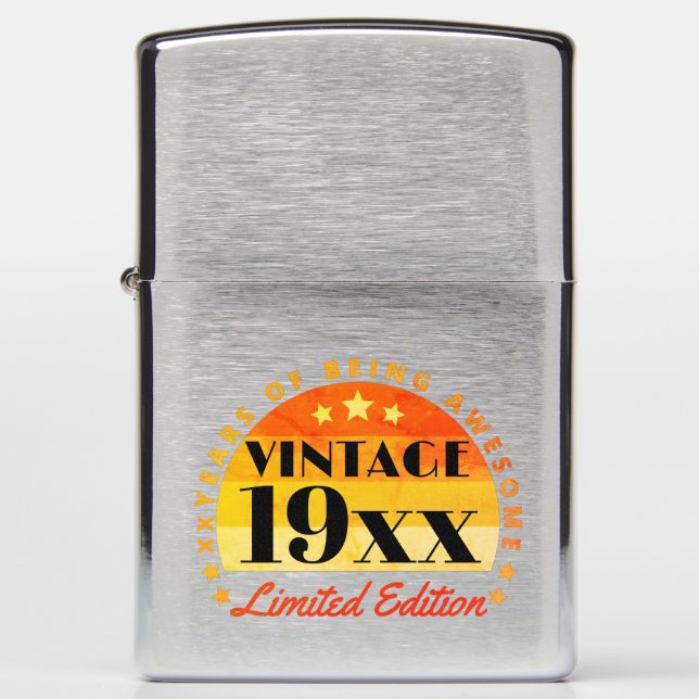 Personalized Vintage Limited Edition Birthday  Zippo Lighter (Front)