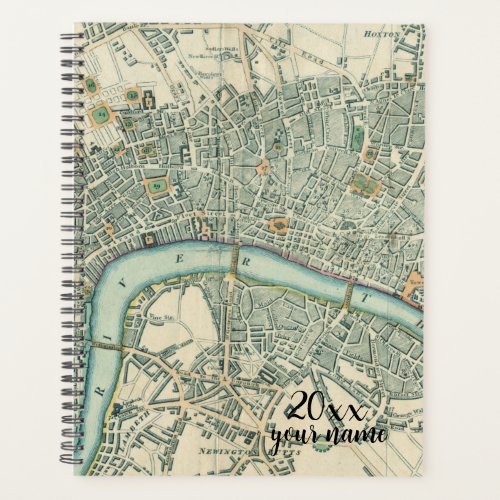 Personalized Vintage London Map Planner