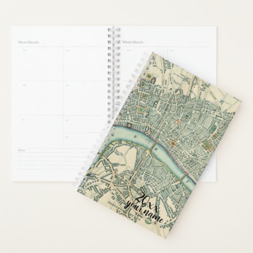Personalized Vintage London Map Planner