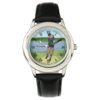 Personalized Vintage look Golfer Golf Wrist Watch