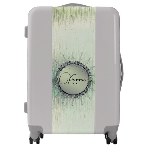 Personalized Vintage Mandala on Frosted Glass   Luggage