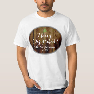 Personalized Vintage Merry Christmas Family Name T-Shirt