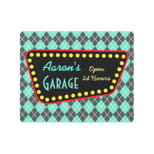 Personalized Vintage Metal Garage Sign