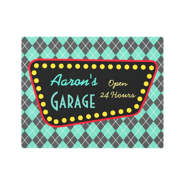 Personalized Vintage Metal Garage Sign  (Front)