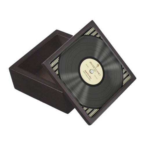 Personalized Vintage Microphone Vinyl Record Jewelry Box