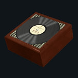 Personalized Vintage Microphone Vinyl Record Jewelry Box<br><div class="desc">Personalize it with your own text. Remove any unwanted sample text, what you see on screen will print on the final product. Just for fun have the musician, singer or music lover in your life eating out of your hand with this novelty music design. Personalize it just for them with...</div>