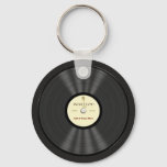 Personalized Vintage Microphone Vinyl Record Keychain at Zazzle