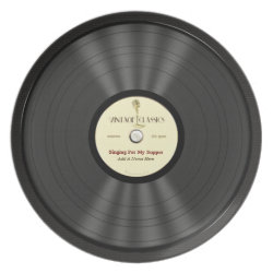 Personalized Vintage Microphone Vinyl Record Plate