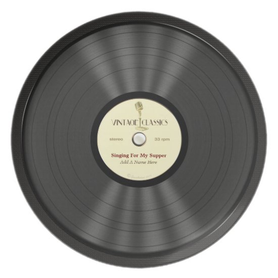 Personalized Vintage Microphone Vinyl Record Plate