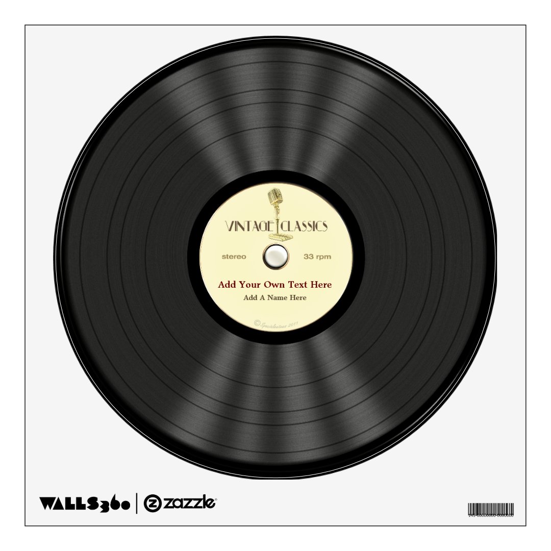 Personalized Vintage Microphone Vinyl Record Wall Decal Zazzle