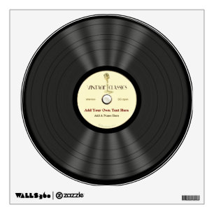 Personalized Vintage Microphone Vinyl Record Wall Decal