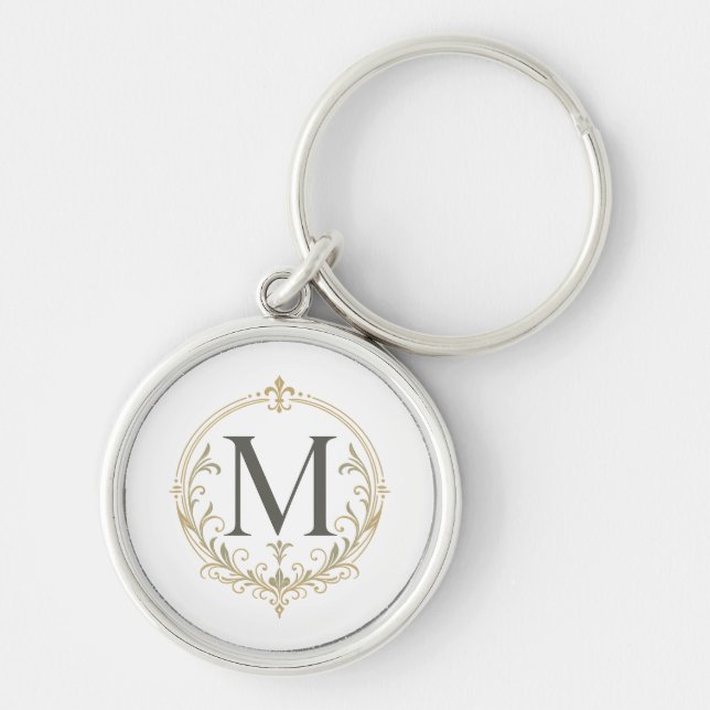 personalized vintage monogram  keychain (Front)