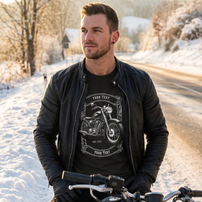 Personalized Vintage Motorcycle Biker Gift T-Shirt (Creator Uploaded)
