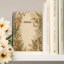 Personalized Vintage Mushroom Kindle Case
