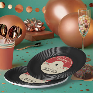 Personalized Vintage Music Theme Party Decor Paper Plates
