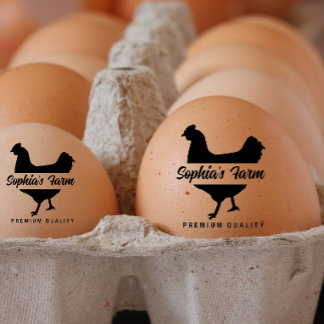 Personalized Vintage Name Chicken egg Rubber Stamp