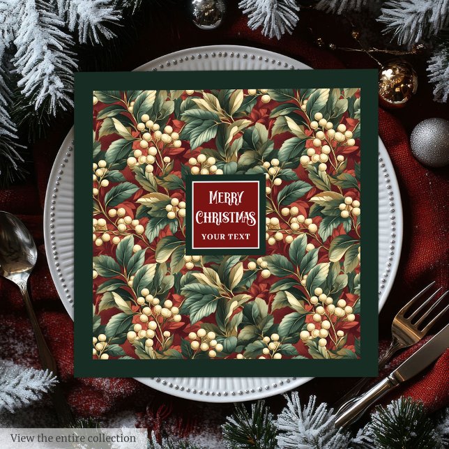 Personalized vintage napkins in trendy red tones (Personalized vintage napkins in trendy red tones)