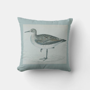 Personalized Vintage Nautical Seagull Watercolor Throw Pillow