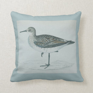 Personalized Vintage Nautical Seagull Watercolor Throw Pillow