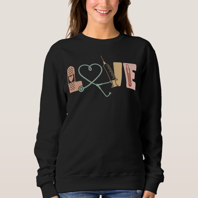 Personalized Vintage Nurse Love Sweatshirt (Front)