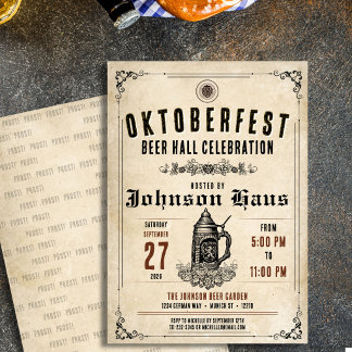 Personalized Vintage Oktoberfest Invitation