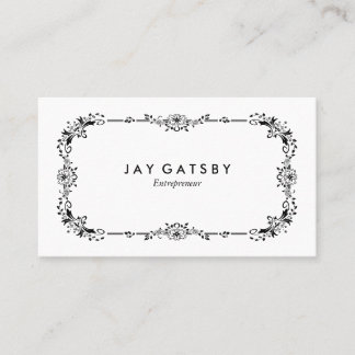 Personalized Vintage Ornamental Floral Business Card