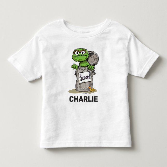 Personalized Vintage Oscar the Grouch Scram Toddler T-shirt (Front)
