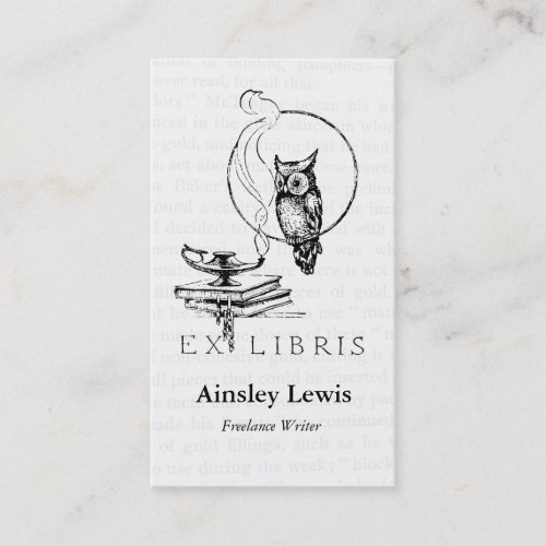 Personalized Vintage Owl Collage Business Card