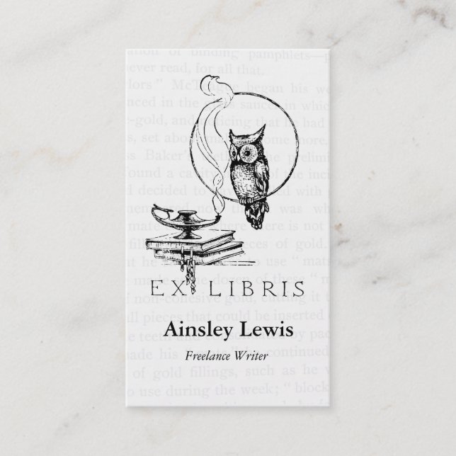 Personalized Vintage Owl Collage Business Card (Front)