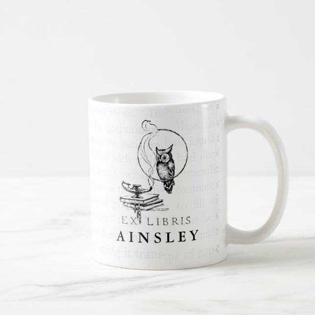 Personalized Vintage Owl Collage Coffee Mug (Right)