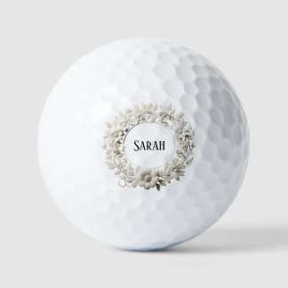 personalized vintage paper flower wreath golf balls