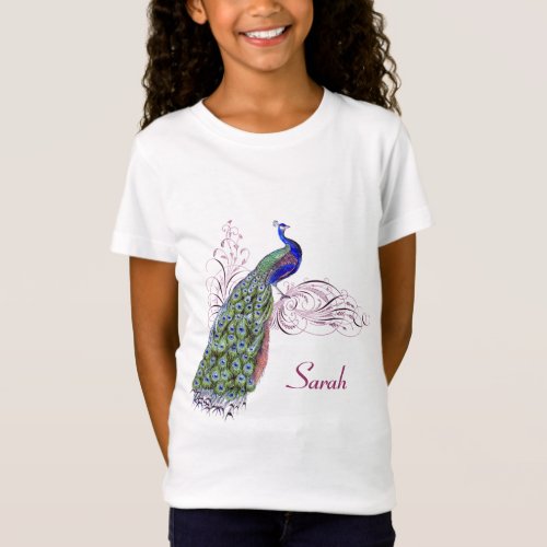 Personalized Vintage Peacock T_Shirt