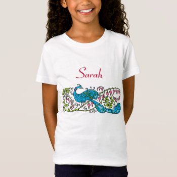 Personalized Vintage Peacock T-shirt by BabiesGalore at Zazzle