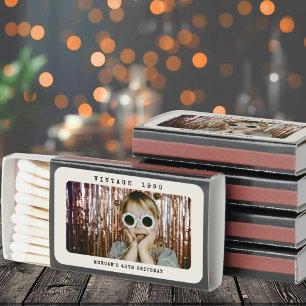 Personalized Vintage Photo Birthday Matchboxes