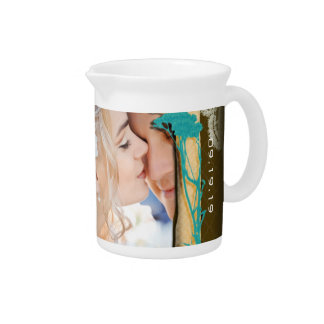 Personalized Vintage Photo Collage Beverage Pitcher