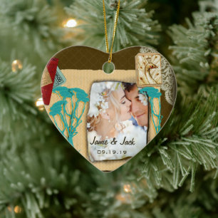 Personalized Vintage Photo Collage Ceramic Ornament