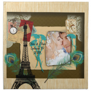 Personalized Vintage Photo Collage Cloth Napkin