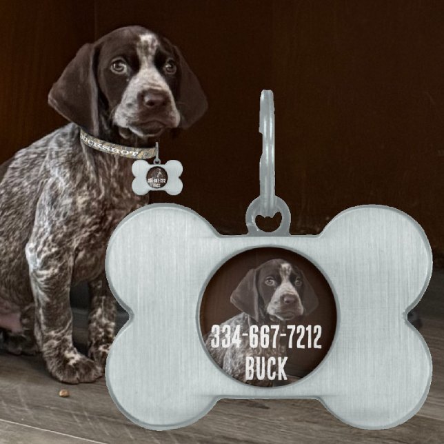 Personalized Vintage Photo Collage Pet Tag (Creator Uploaded)