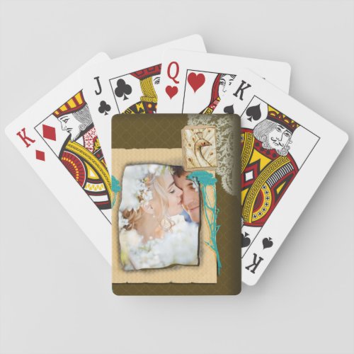 Personalized Vintage Photo Collage Poker Cards