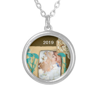 Personalized Vintage Photo Collage Silver Plated Necklace