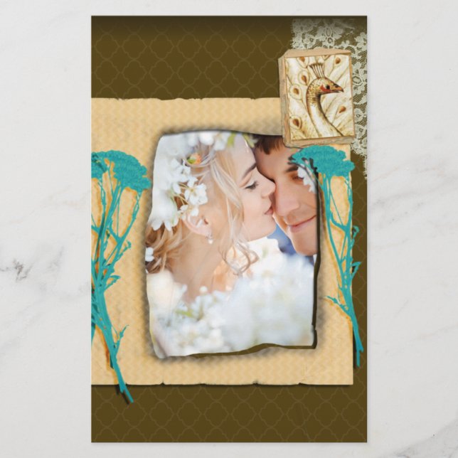 Personalized Vintage Photo Collage Stationery (Front)